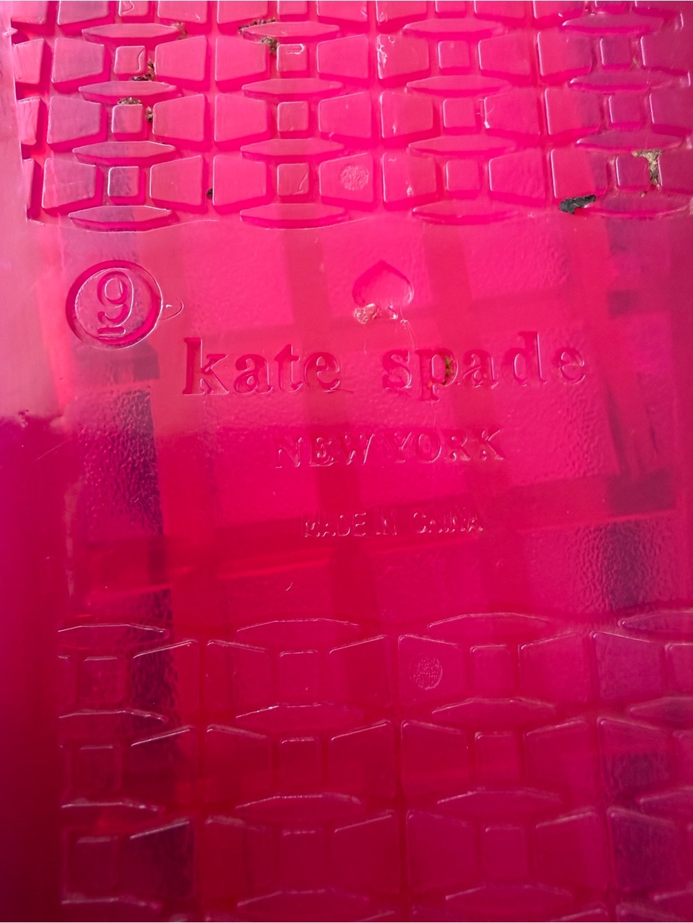 kate spade fuchsia camellia polka dot slide sandals - Picture 6 of 8